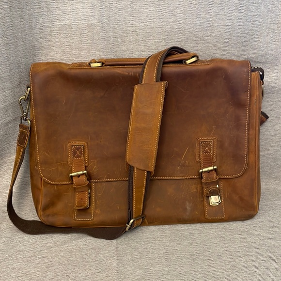 Jack and Chris Other - Jack and Chris Leather Laptop Messenger Briefcase Shoulder Bag